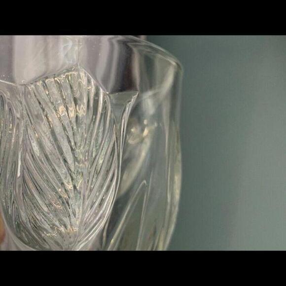 Embossed Tulip Candy Biscuit Dish w/ Lid 8” Tall Leaves Glass Flowers Floral - Picture 12 of 15